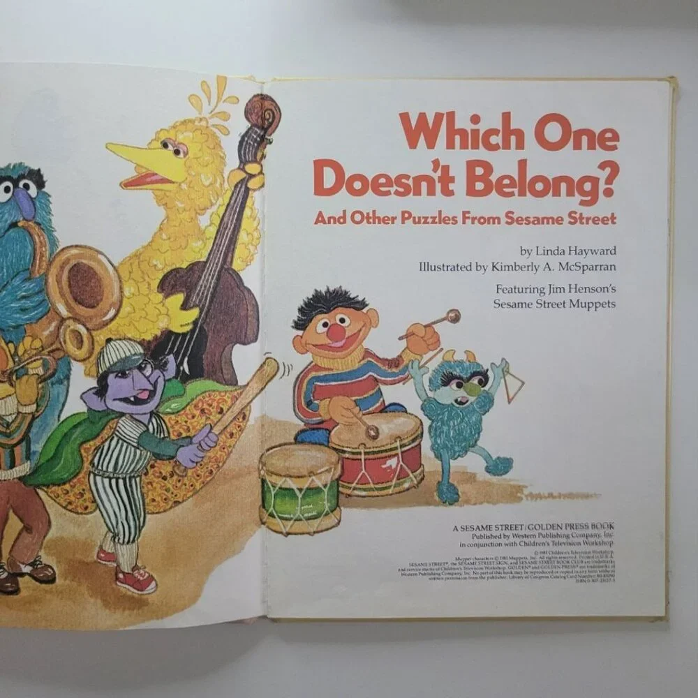 Sesame Street Which One Doesnt Belong Book Vintage 1981 Muppet Jim Henson Puzzle